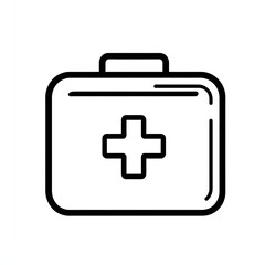 Fototapeta premium Minimalist first aid kit icon with cross symbol for health and safety purposes