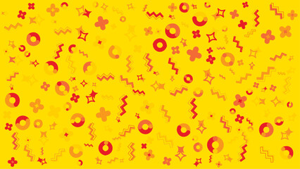 Yellow image shows a vibrant abstract geometric pattern. Abstract vector background for presentation, banner, creative poster design.