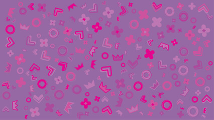 Pink purple abstract pattern with crowns. Abstract vector background for presentation, banner, creative poster design.