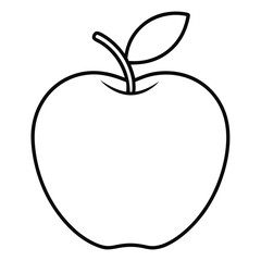 apple fruit outline vector on white background