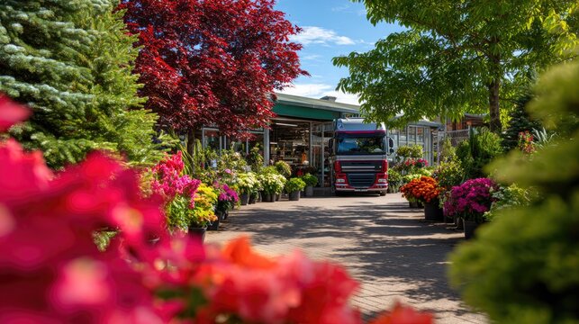 Colorful Garden Center with Truck