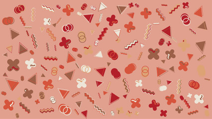 Pink image shows a geometric abstract pattern. Abstract vector background for presentation, banner, creative poster design.