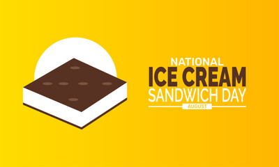 National Ice Cream Sandwich Day background template, holiday concept, use for banner, card, poster, and social media design