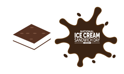 National Ice Cream Sandwich Day background template, holiday concept, use for banner, card, poster, and social media design