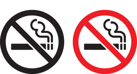 No Smoking and No Vaping Sign – Vector Icon Set