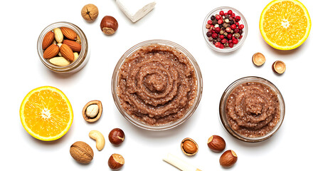 Nut paste and citrus fruits nuts almonds
