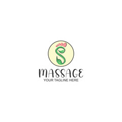 letter s logo design for massage or salon with creative illustration