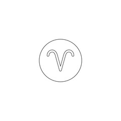 : Aries symbol icon line