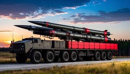 Fototapeta premium Army tactical missile system concept illustration