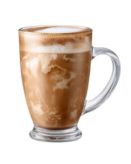 Iced Coffee in Glass Mug on White Background