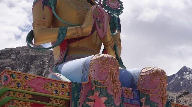 Diskit Monastery, Nubra Valley in Ladakh is one of the Oldest and largest Monastery and tall statue of Maitreya Buddha. 