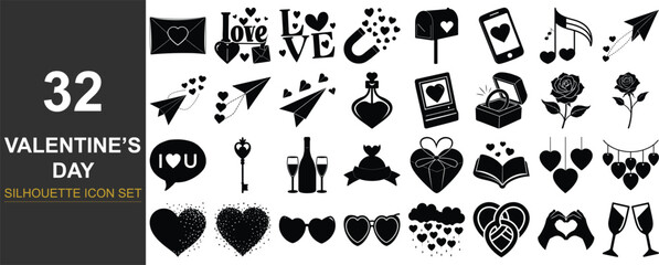 Romantic valentine s day couple embrace silhouette design