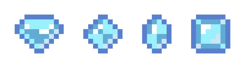 Pixel Coins and Gems Game Assets