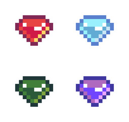 Pixel Coins and Gems Game Assets
