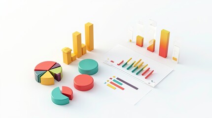 A 3D graph, presentation displays continuous improvement in business performance.