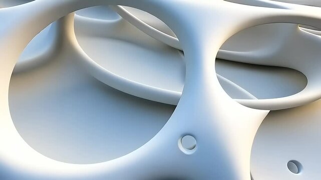 Modernist Design: Captivating White Interconnected Forms and Abstract Network
