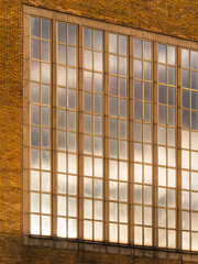 Distinctive window facade reflecting clouds in Gothenburg, Sweden under natural light