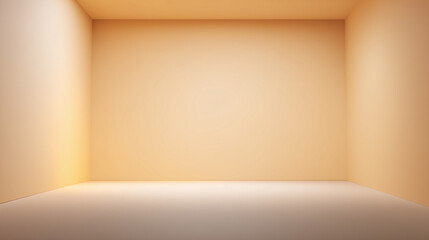 Warm pale sand tone background wall with soft light creates calm and inviting empty room space perfect for design or display projects with smooth texture and subtle shadows