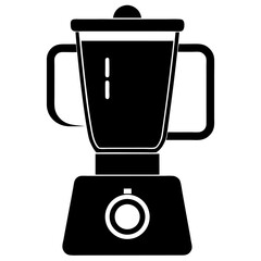 Sleek black silhouette of a modern kitchen blender perfect for food and beverage designs