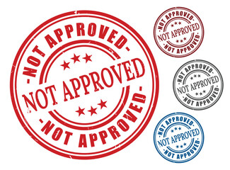 Rejected Refused Badge Pack, Grunge Rubber Stamp Vector Design  