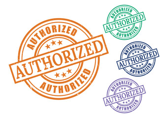 Authorized Approved Grunge Rubber Stamp Collection, Official & Verified Vector Set  