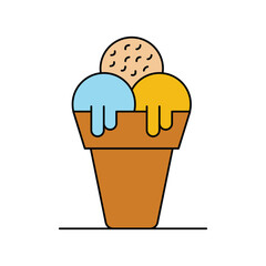 ice cream color line icon with white background vector stock illustration
