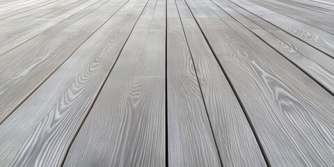 Gray wooden planks form a textured flooring surface.