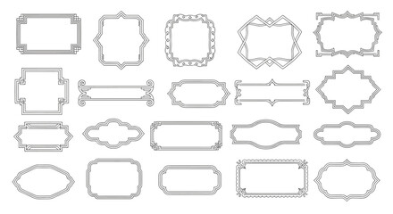 Collection of various decorative ornate vintage frames and borders ideal for graphic design projects and elegant invitations
