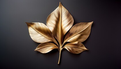 elegant metallic golden leaf a stylish golden leaf with a metallic texture symbolizing luxury and nature