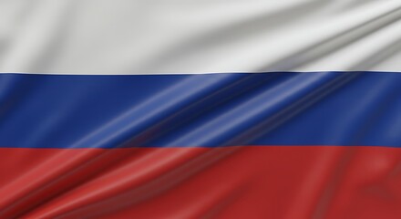 Waving Tricolor Flag with White Blue and Red Stripes