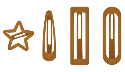 Hair clips set. vector illustration	