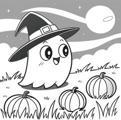 Cute cartoon illustration of an Easter bunny with eggs and flowers, perfect for a funny holiday design set