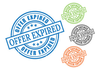 Offer Expired Grunge Rubber Stamp Collection, Invalid & Outdated Deal Vector Set  