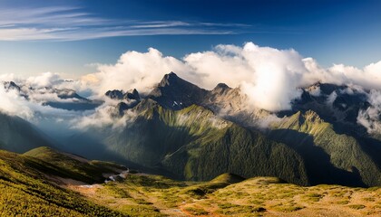 mountains and clouds