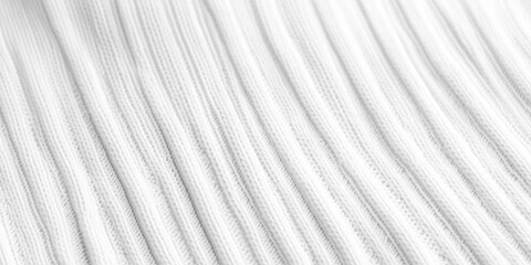 Obraz premium Close-up view of white ribbed fabric texture.