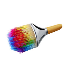 Fototapeta premium Colorful paintbrush against a dark background.