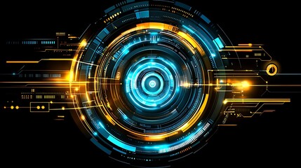 Abstract digital graphic design with concentric circles.