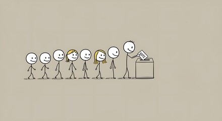 Stick figures voting