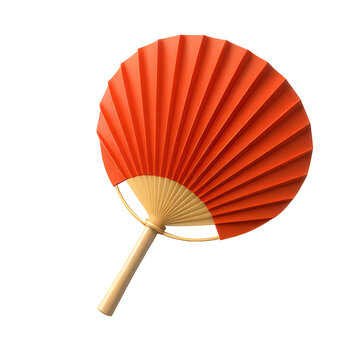 Uchiwa Fan, 3D style icon on transparent background