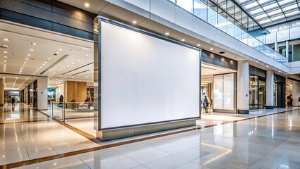 Shop billboard Mockup on Store front in Shopping Mall