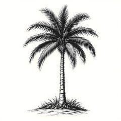Obraz premium Vintage Palm Tree Engraving Style