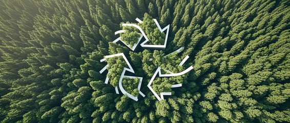 Green environmental protection, circular economy, and sustainable development creative design