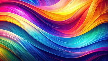 Vibrant colorful abstract waves with smooth gradients of rich hues and shades.