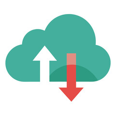 Cloud Upload and Download Vector Icon Illustration