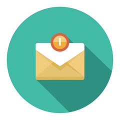 Flat Design Email Notification Icon Graphic Element