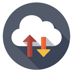 Cloud Upload Download Icon Vector Illustration Graphic