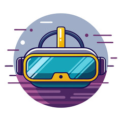 VR Headset Vector Illustration Virtual Reality Technology Cartoon