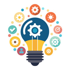 Idea Light Bulb Vector Illustration Business Theme Graphic