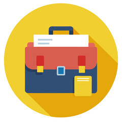 Briefcase Vector Illustration Business Portfolio Icon Flat Design