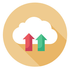 Cloud Upload Vector Icon Graphic with Arrows